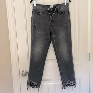 Simple Society Distressed Jeans Size 7/28 Faded Black‎, Womens Denim Mid Rise